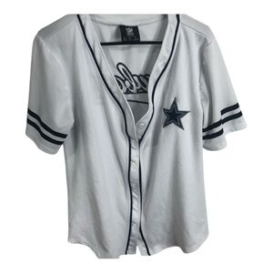 Vintage Dallas Cowboys NFL Baseball Style Short Sleeve Shirt Size L Unisex